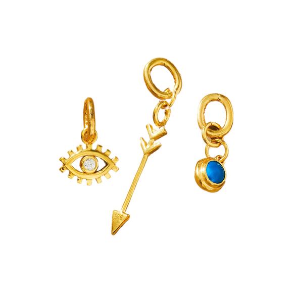 MAISON IREM x ANTHROPOLOGIE Juan Attachable Charms Set of 3 Gold - Picture 1 of 15